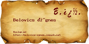 Belovics Ágnes névjegykártya